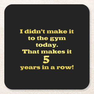 Dessous-de-verre Carré En Papier Drôle Aller à la plaisanterie de gym