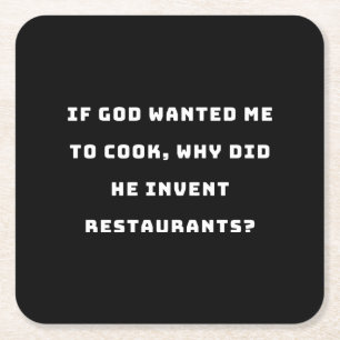 Dessous-de-verre Carré En Papier Drôle Citation de femme de ménage, je déteste Cuis