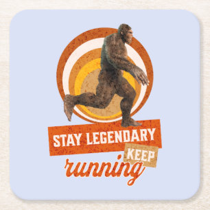 Dessous-de-verre Carré En Papier Drôle de motivation de course de Bigfoot