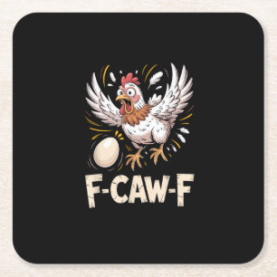 Dessous-de-verre Carré En Papier Drôle F Caw F Poule Créatif Style Décontracté