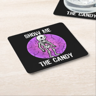 Dessous-de-verre Carré En Papier Drôle Montrez-Moi Le Candy Halloween Sec Sec
