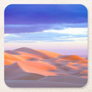 Dessous-de-verre Carré En Papier Dunes de sable de Glamis au coucher du soleil
