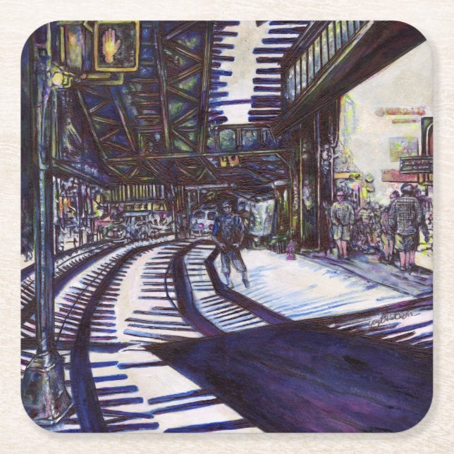 Dessous-de-verre Carré En Papier Dusting the Piano (Devant)