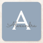 Dessous-de-verre Carré En Papier Dusty Blue minimaliste moderne Monogramme élégant<br><div class="desc">Découvrez notre Dusty Blue Minimalist Modern Monogram Elegant Collection : Elevez votre style avec une sophistication sobre et un charme intemporel. Notre collection présente des motifs minimalistes dans une teinte bleu roux apaisante, rehaussée d'élégants monogrammes adaptés à votre goût personnel. De la papeterie raffinée aux accessoires polyvalents, chaque pièce de...</div>