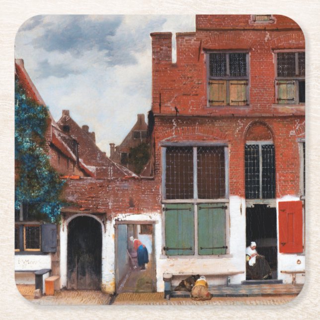 Dessous-de-verre Carré En Papier Dutch Alley, Johannes Vermeer (Devant)