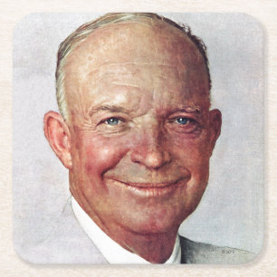 Dessous-de-verre Carré En Papier Dwight David Eisenhower