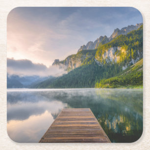 Dessous-de-verre Carré En Papier Eau Azure Alpine Lake, Autriche