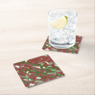 Dessous-de-verre Carré En Papier Eclectique Mod Retro Motif de Noël géométrique