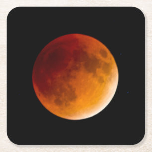 Dessous-de-verre Carré En Papier Éclipse de lune Lune de sang Mendota Heights