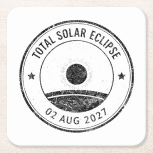 Dessous-de-verre Carré En Papier Éclipse solaire du 2 août 2027
