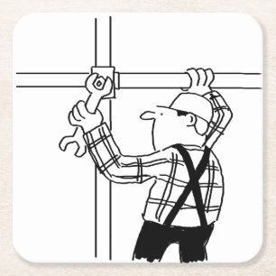 Dessous-de-verre Carré En Papier Écran avec échafaudage