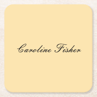 Dessous-de-verre Carré En Papier Écriture Manuelle Classique Simple Beige