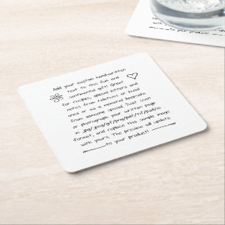 Dessous-de-verre Carré En Papier Écriture manuscrite