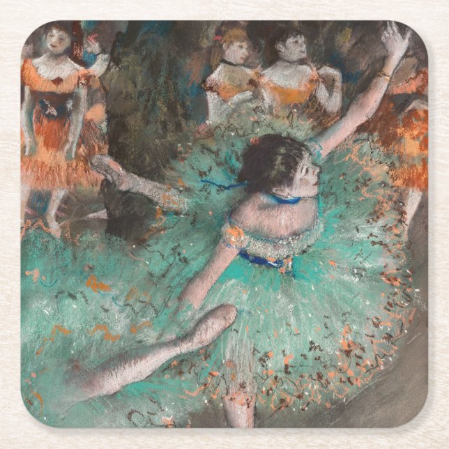 Dessous-de-verre Carré En Papier Edgar Degas - Swaying Dancer / Danseuse en vert (Devant)