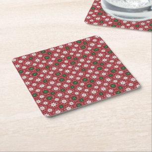 Dessous-de-verre Carré En Papier Édition de Noël 1 de Fair Isle scandinave