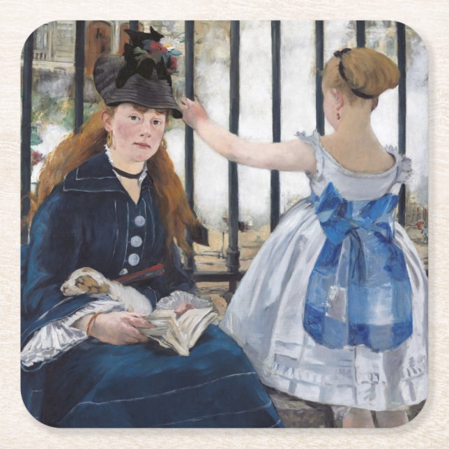 Dessous-de-verre Carré En Papier Edouard Manet - Le Chemin De Fer (Devant)