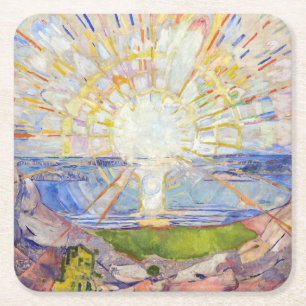 Dessous-de-verre Carré En Papier Edvard Munch - Le Soleil 1911