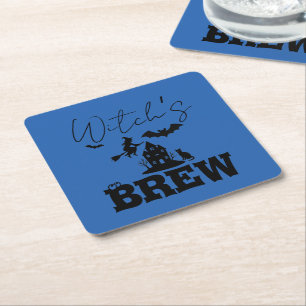 Dessous-de-verre Carré En Papier Éffrayant Hauné Maison & Sorcière Silhouette  