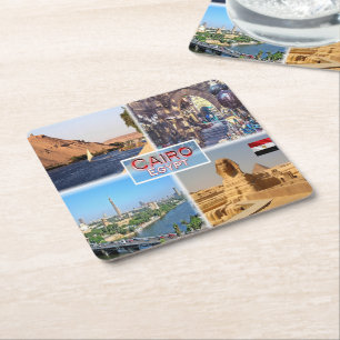Dessous-de-verre Carré En Papier EG Le Caire - Nil - Khan el Khalili -