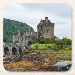 Dessous-de-verre Carré En Papier Eilean Donan Castle, Loch Duich - Ecosse, Royaume-
