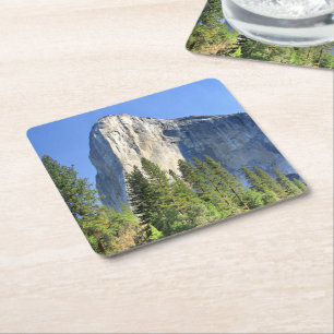Dessous-de-verre Carré En Papier El capitan au-dessus de la rivière Merced - vallée