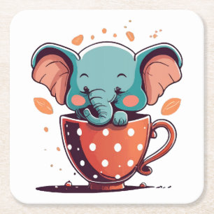 Dessous-de-verre Carré En Papier Élégance de l'éléphant