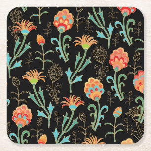 Dessous-de-verre Carré En Papier Élégance florale orientale transparente