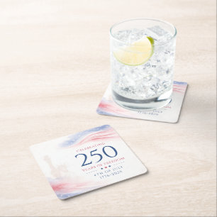 Dessous-de-verre Carré En Papier Élégant 250e Jour de l'Indépendance américaine 4 j