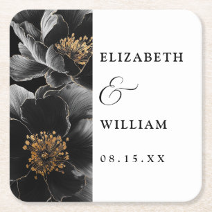 Dessous-de-verre Carré En Papier Élégant Botanique Moderne Boho Mariage Floral