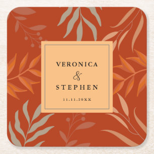 Dessous-de-verre Carré En Papier Élégant Burnt orange boho Papier Napkin