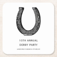 Élégant Classic Black White Horse Race Derby Party