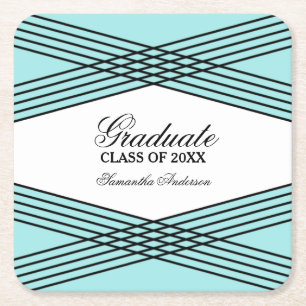 Dessous-de-verre Carré En Papier Elégant Dessous de verre de graduation Deco Aqua