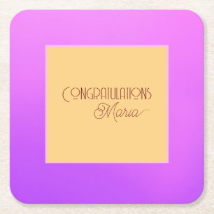 Dessous-de-verre Carré En Papier Élégant Dessous de verre de papier violet