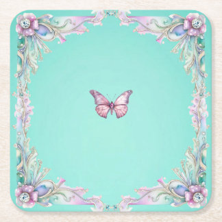 Dessous-de-verre Carré En Papier Élégant Dessous de verre Papier Papier Diamant Ros