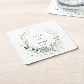 Dessous-de-verre Carré En Papier elegant eucalyptus