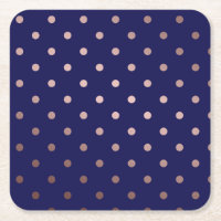 élégant faux rose or bleu pois