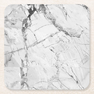 Dessous-de-verre Carré En Papier Elégant Gris "Granite Haze Whorl" Marbre Texture C