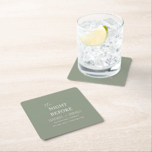 Dessous-de-verre Carré En Papier Élégant la veille du dîner de répétition de mariag