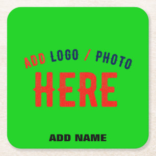 DESSOUS-DE-VERRE CARRÉ EN PAPIER ÉLÉGANT MODERNE PERSONNALISÉ LIME VERT VÉRIFIÉ MAR