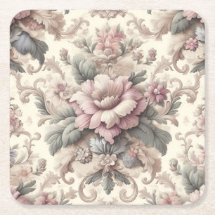 Dessous-de-verre Carré En Papier Élégant motif floral Vintage