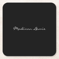 Élégant Script Plaque Noir Nom Calligraphie