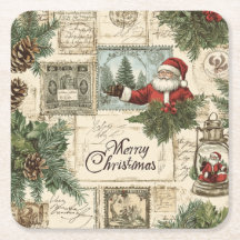 Élégante florales de Noël Vintage & Père Noël