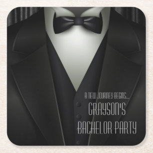 Dessous-de-verre Carré En Papier Élégante Tuxedo Formal Bachelor Party