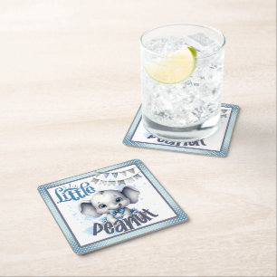 Dessous-de-verre Carré En Papier Eléphant bleu Cutie - Petite cacahuète