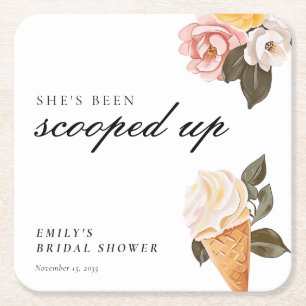 Dessous-de-verre Carré En Papier Elle a été ramassée Baby Shower