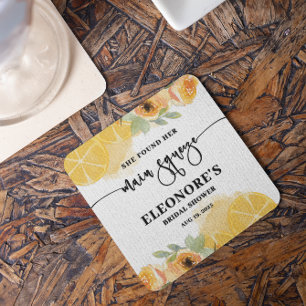 Dessous-de-verre Carré En Papier Elle a trouvé sa Fête des mariées Squeeze