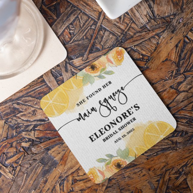 Dessous-de-verre Carré En Papier Elle a trouvé sa Squeeze Shower de Mariée  (Créateur téléchargé)