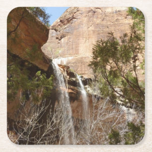 Dessous-de-verre Carré En Papier Emerald Pool Falls I du parc national de Zion