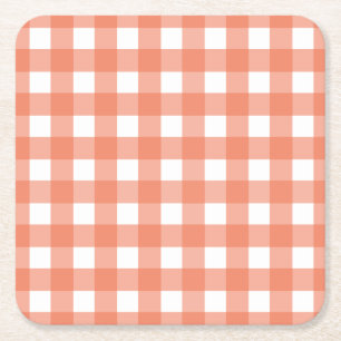 Dessous-de-verre Carré En Papier En vichy orange