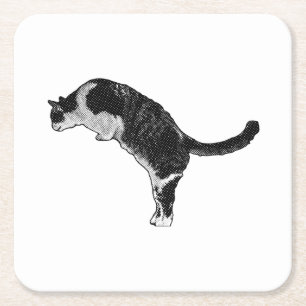 Dessous-de-verre Carré En Papier Énergie de chat frais